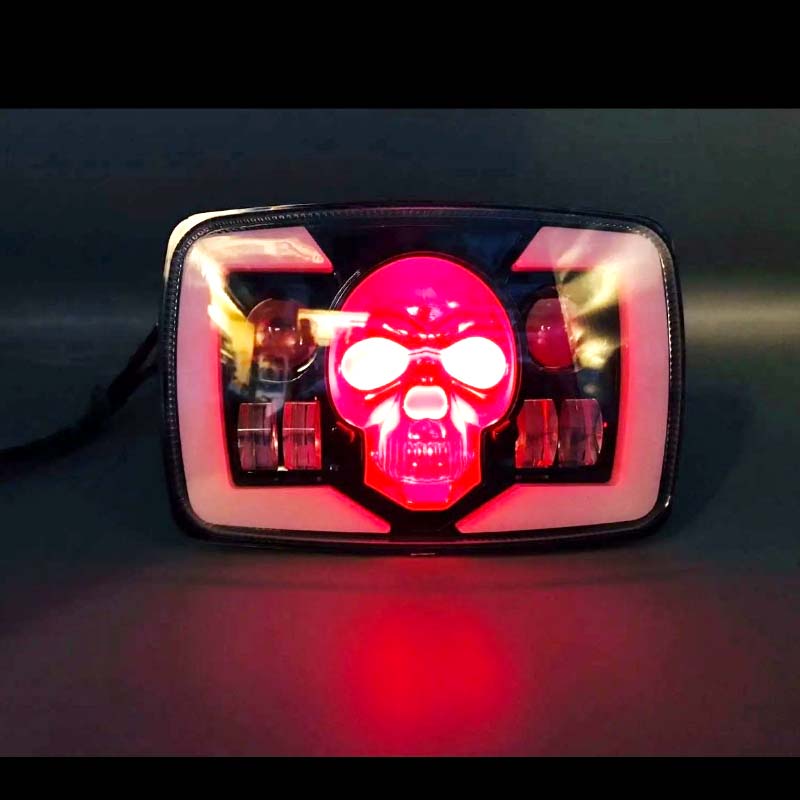 Skull Style LED Projector Headlight with DRL & Indicators – Perfect Fit for Honda CD70 / CG125 - Image 3