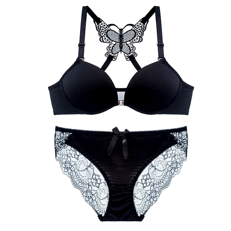 Elegant Butterfly Back Front-Closure Push-Up Bra & Panty Set for Women – Comfortable Everyday Lingerie - Image 17
