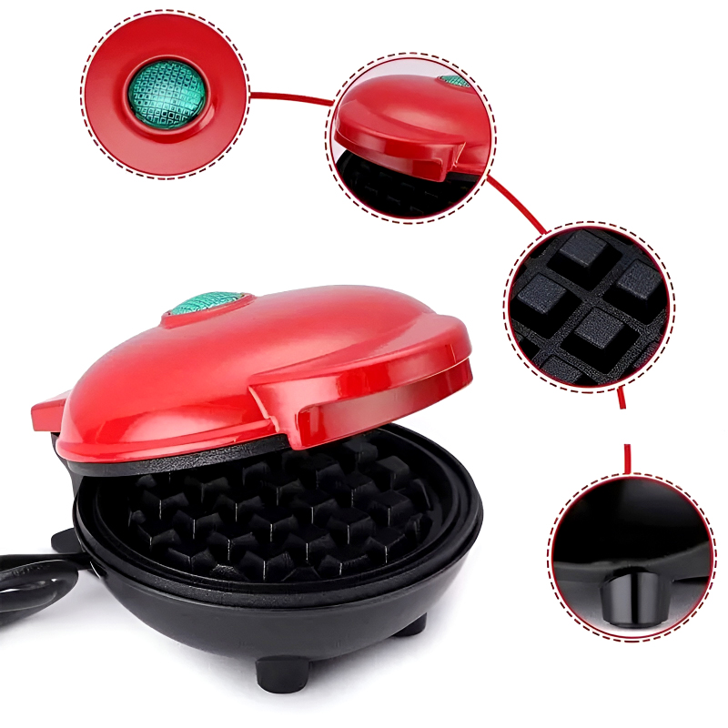 Compact 4-Inch Non-Stick 350-Watt Electric Mini Waffle Maker Machine - Image 8