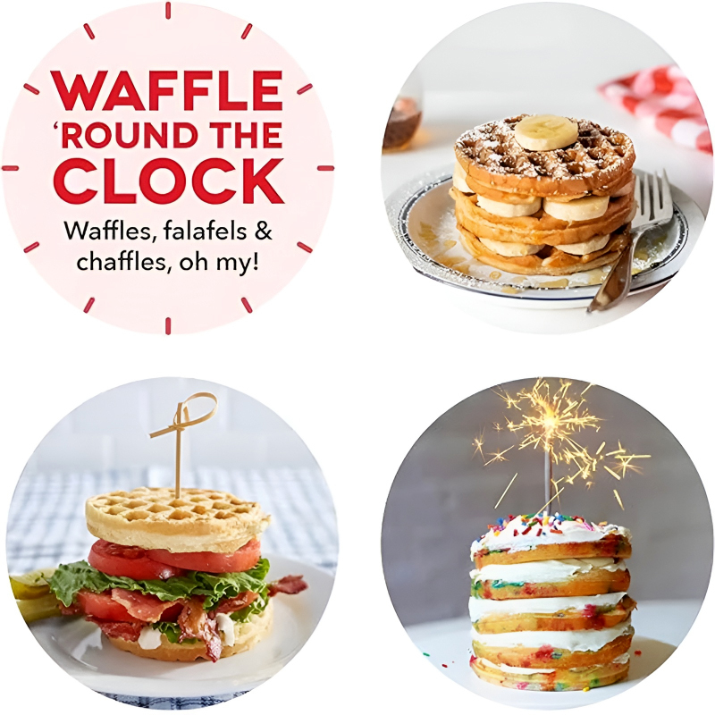 Compact 4-Inch Non-Stick 350-Watt Electric Mini Waffle Maker Machine - Image 3