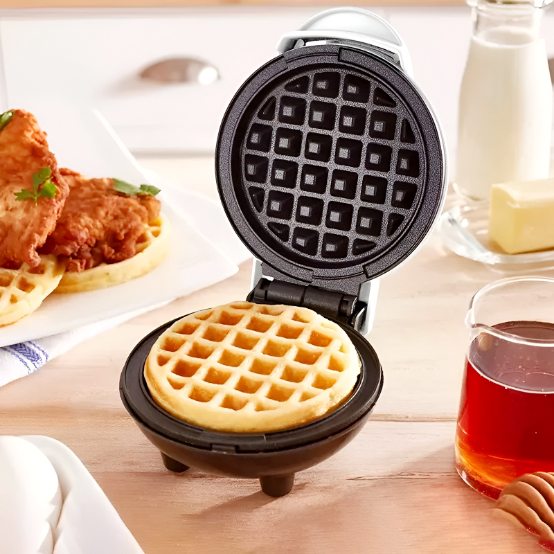 Compact 4-Inch Non-Stick 350-Watt Electric Mini Waffle Maker Machine - Image 7