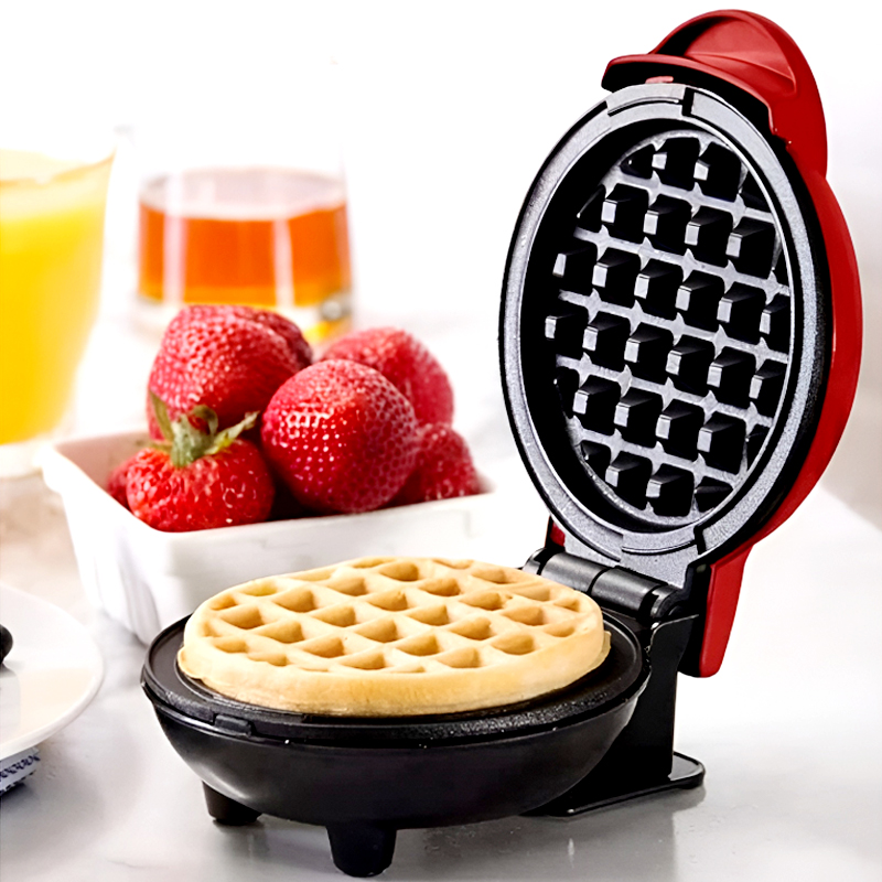 Compact 4-Inch Non-Stick 350-Watt Electric Mini Waffle Maker Machine - Image 2
