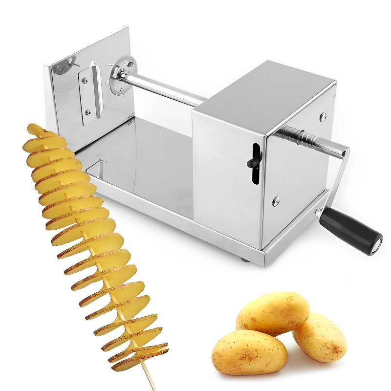 High-Quality Stainless Steel Manual Operation Potato Spiral Cutter Machine