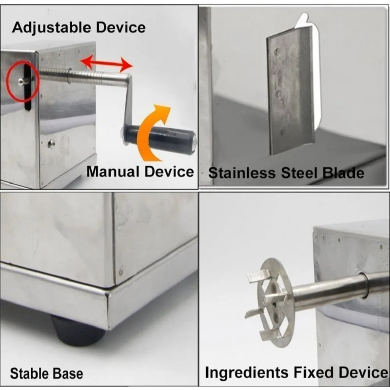 High-Quality Stainless Steel Manual Operation Potato Spiral Cutter Machine - Image 3