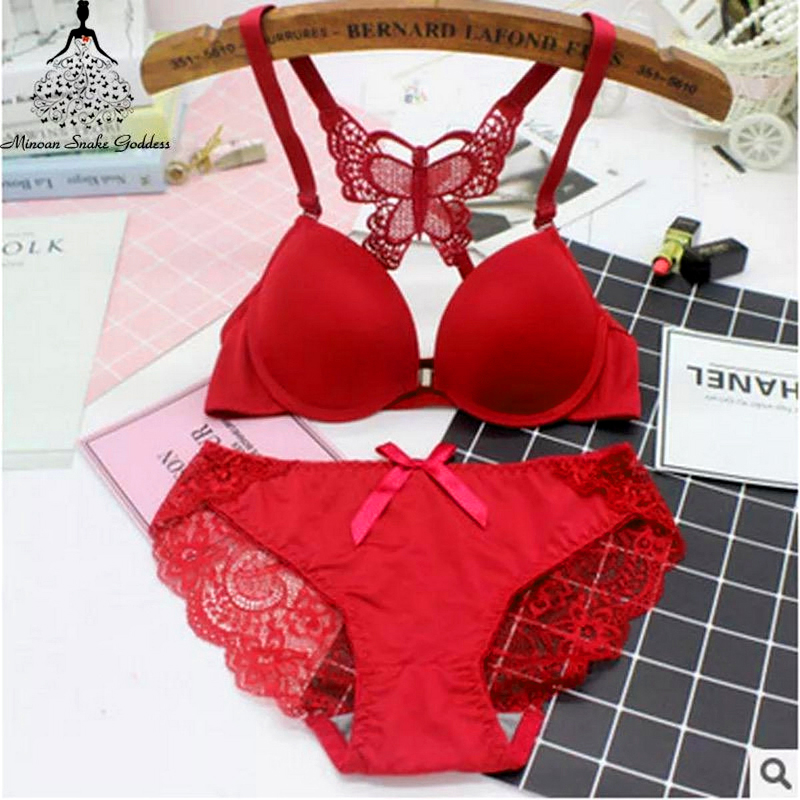 Elegant Butterfly Back Front-Closure Push-Up Bra & Panty Set for Women – Comfortable Everyday Lingerie - Image 5