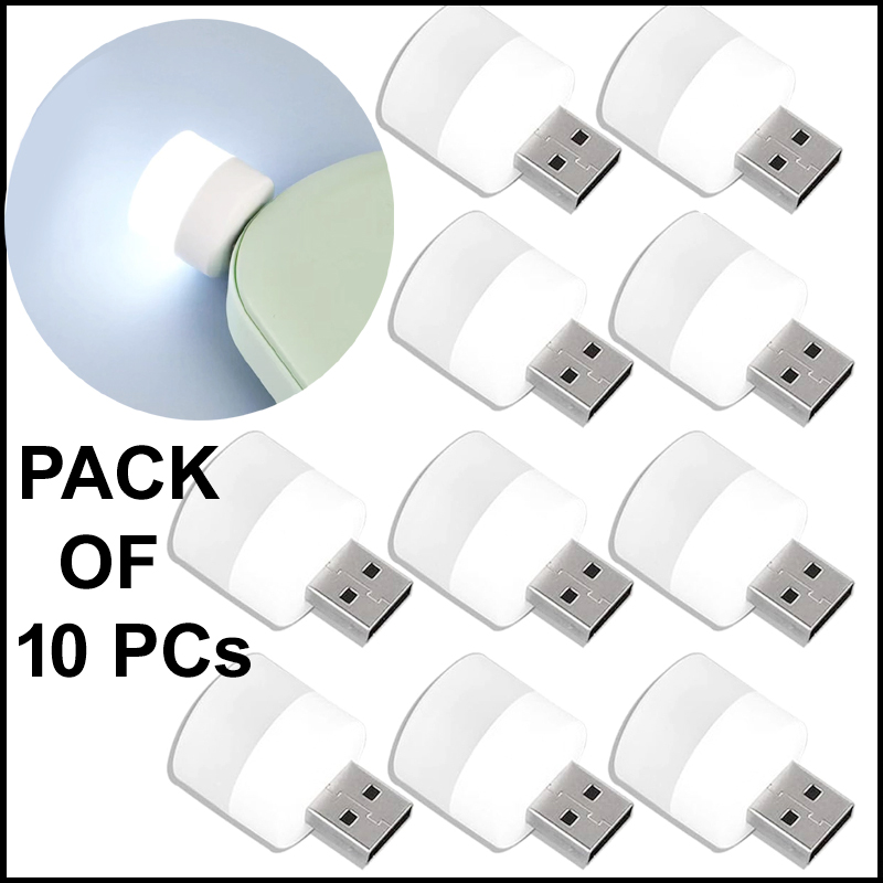 Pack of 10 Mini USB LED Night Lights – Compact Plug-in Lamps for Bedroom, Office, and Travel - Image 3