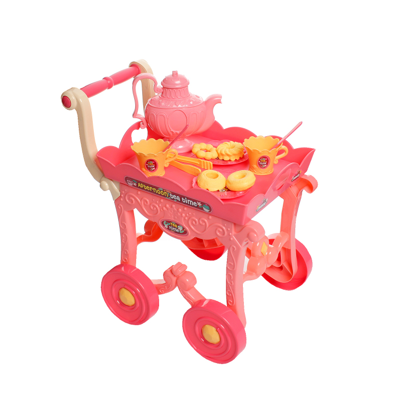 33Pcs Vibrant and Exciting Kitchen Tableware Toy Cart With Food Items And Utensils For Educational Play - Image 3
