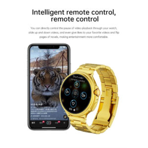 G10 24K Gold Amoled Display Luxury Stainless Steel Sports Heart Rate Health Monitoring Watch Smart Watch