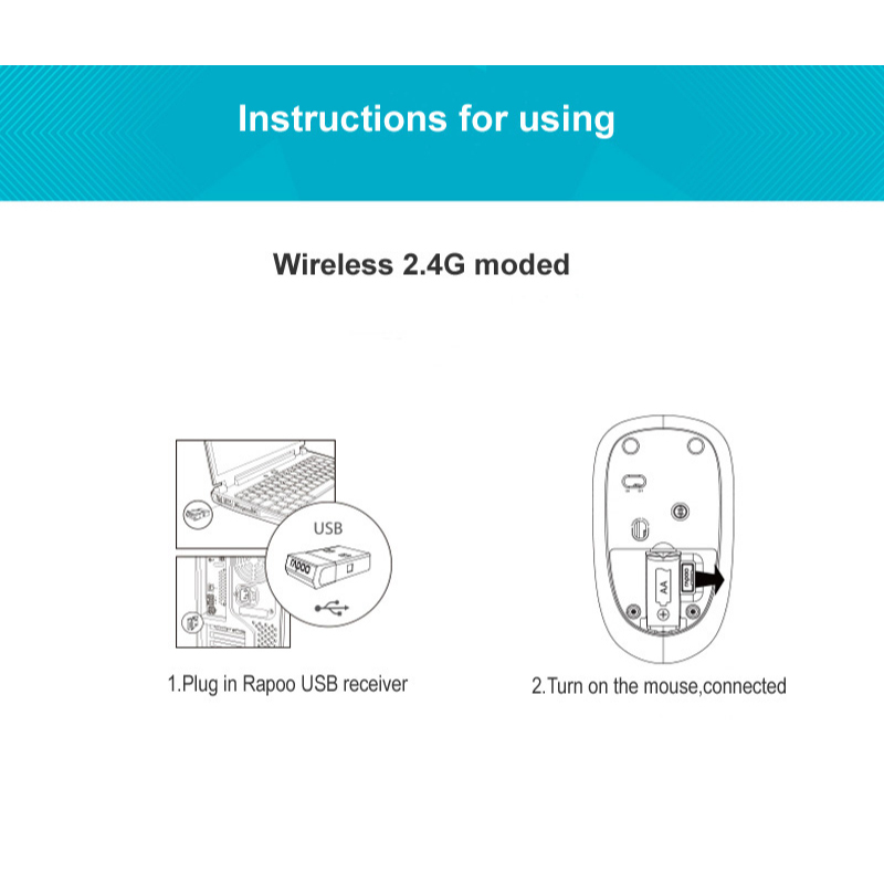 Rapoo M200 Silent Multi-Mode Wireless Mouse – Bluetooth 3.0/4.0 & 2.4GHz, 1300 DPI, Ultra-Slim Design - Image 16