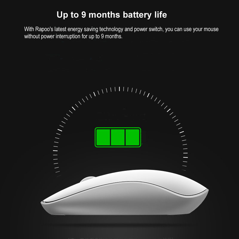 Rapoo M200 Silent Multi-Mode Wireless Mouse – Bluetooth 3.0/4.0 & 2.4GHz, 1300 DPI, Ultra-Slim Design - Image 19