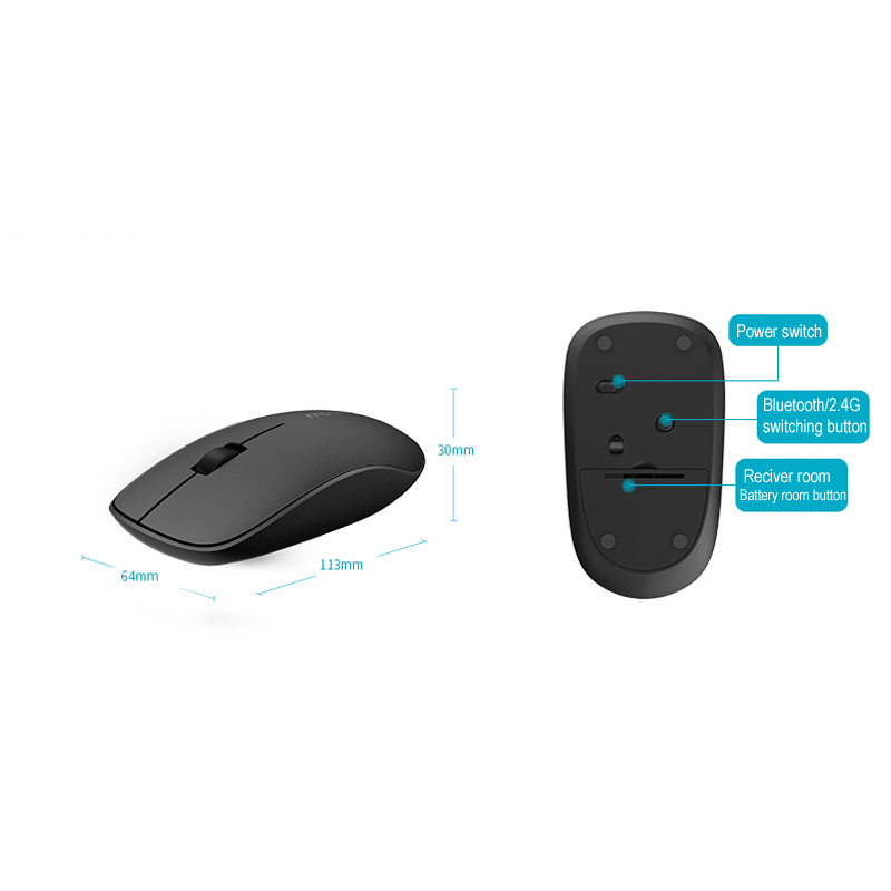 Rapoo M200 Silent Multi-Mode Wireless Mouse – Bluetooth 3.0/4.0 & 2.4GHz, 1300 DPI, Ultra-Slim Design - Image 13
