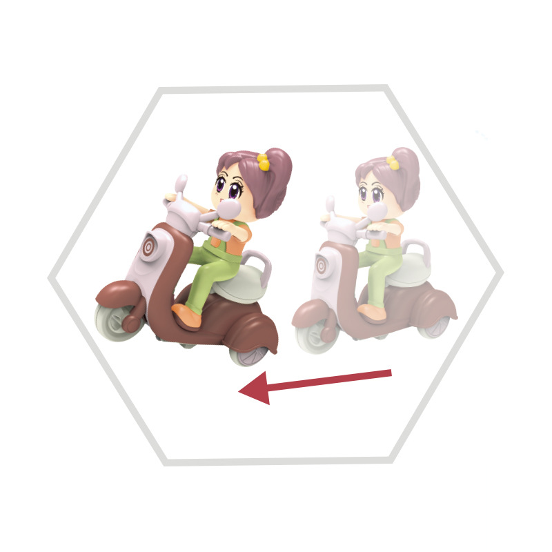 Cartoon Mini Interia Function Funny Motorbike Toy With 360 Degree Rotation Turn Up Function - Image 7