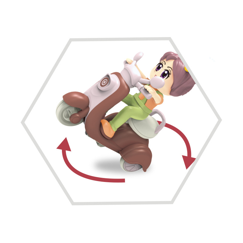 Cartoon Mini Interia Function Funny Motorbike Toy With 360 Degree Rotation Turn Up Function - Image 2