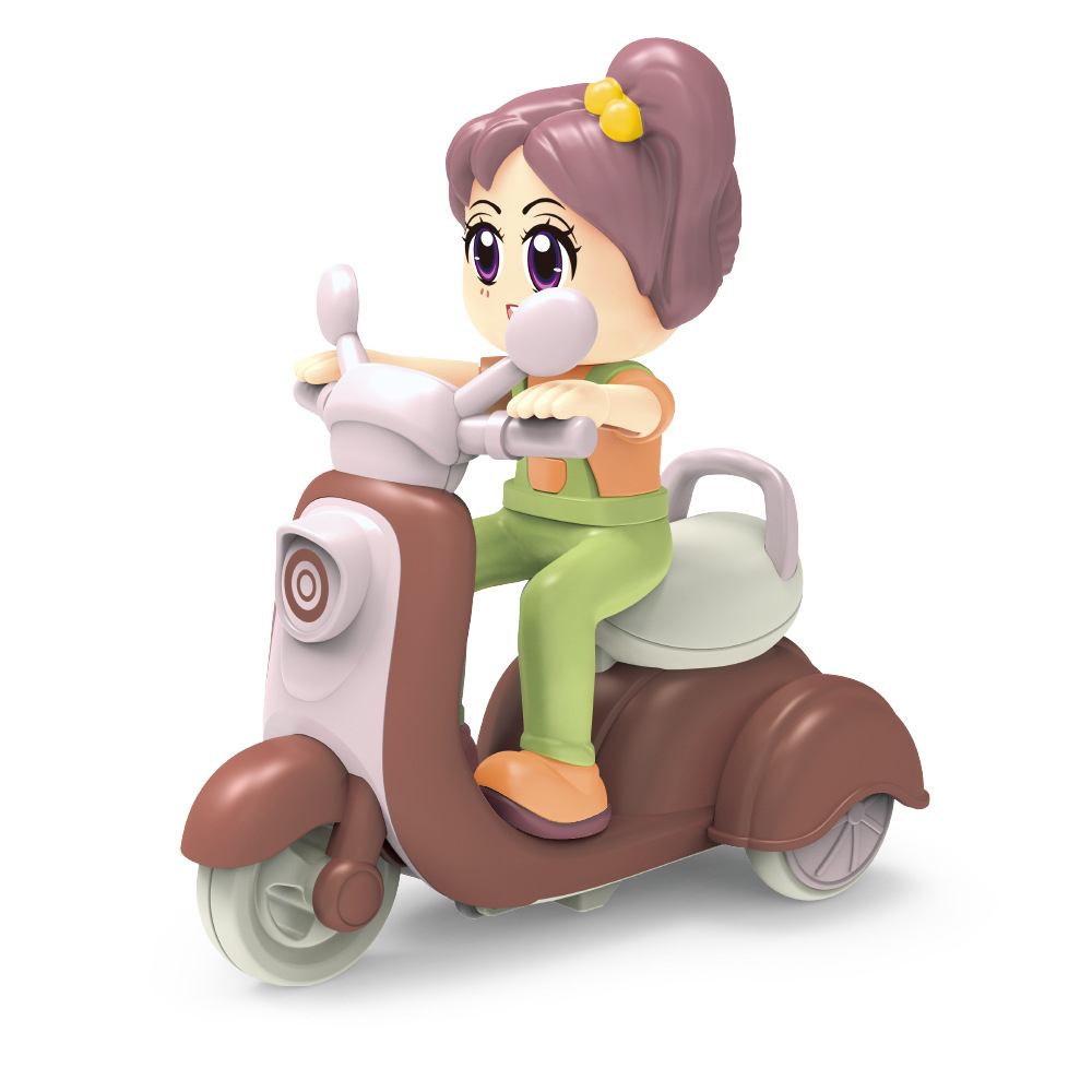 Cartoon Mini Interia Function Funny Motorbike Toy With 360 Degree Rotation Turn Up Function - Image 5