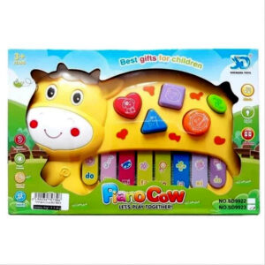 Fun And Educational Cow-Shaped Music Piano Toy with Lights and Sounds