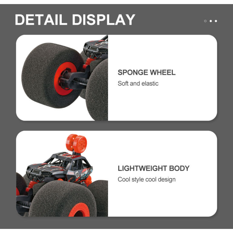 2.4G Lightweight Remote Control Sponge Wheel Water Spray Stunt Car - Image 4