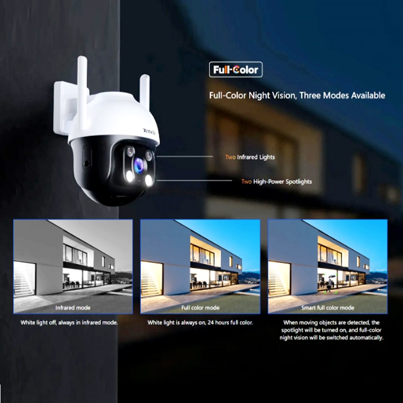 Tenda CH3-WCA 1080P Outdoor Wi-Fi Pan/Tilt Camera with Full-Color Night Vision, Alexa Support, and Smart Alerts - Image 4