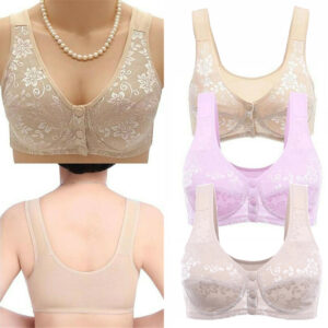 Women’s Thin And Comfortable Backless Front Closure Button Cotton Bra