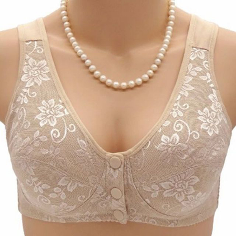Women’s Thin And Comfortable Backless Front Closure Button Cotton Bra - Image 9