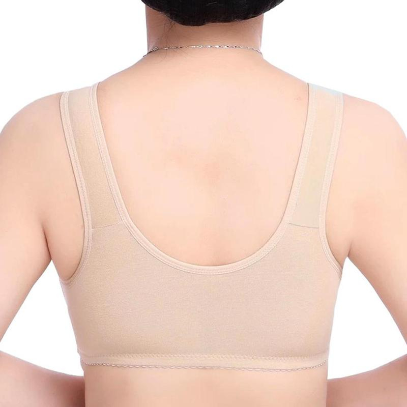 Women’s Thin And Comfortable Backless Front Closure Button Cotton Bra - Image 6