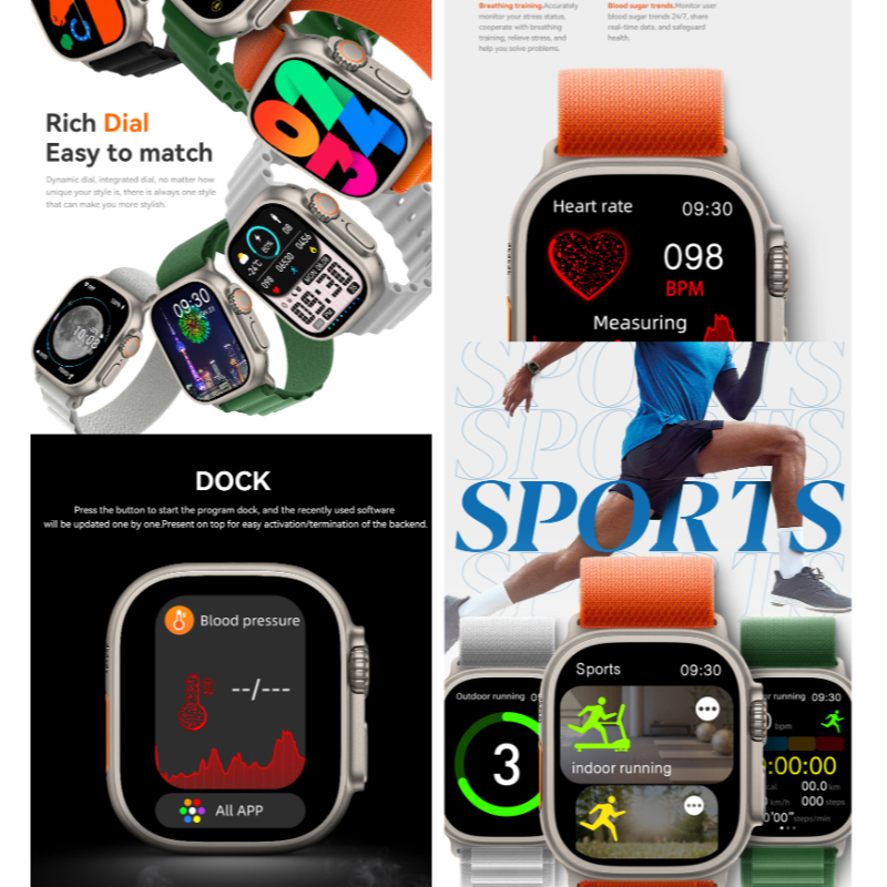 HW9 Ultra Max 2.2 Inch Amoled Screen Display Series 8 Smart Watch - Image 8