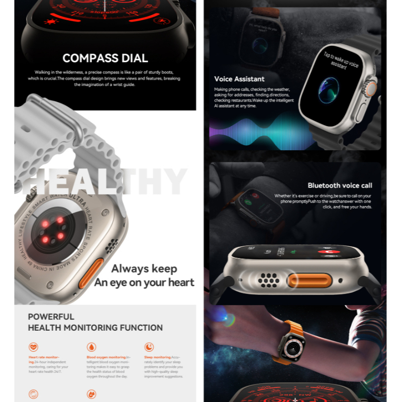 HW9 Ultra Max 2.2 Inch Amoled Screen Display Series 8 Smart Watch - Image 2