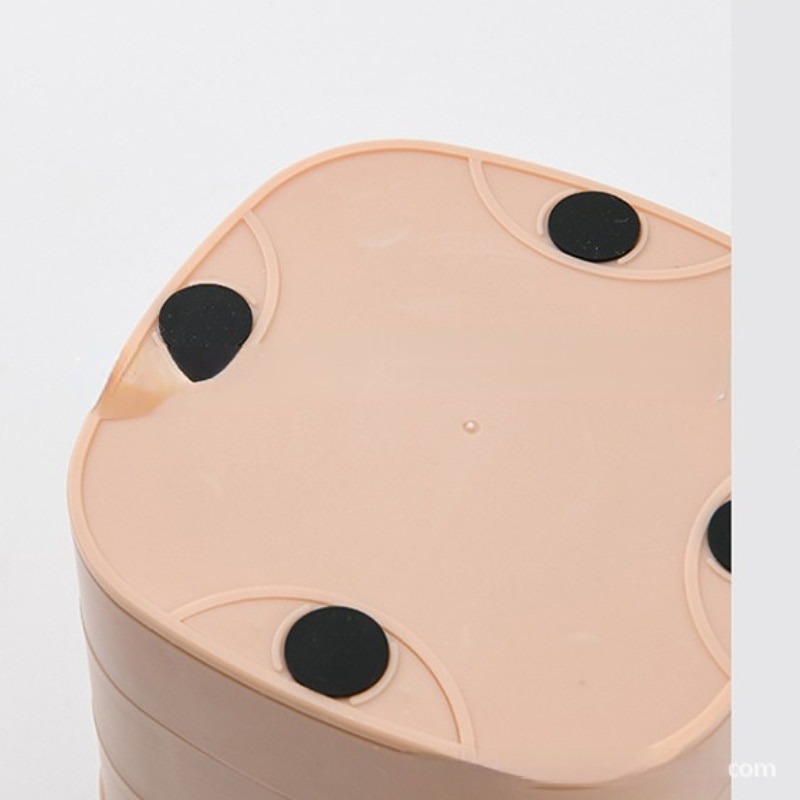 Portable Jewelry Organizer With Mirror Rotating Jewelry Storage Box - Image 7