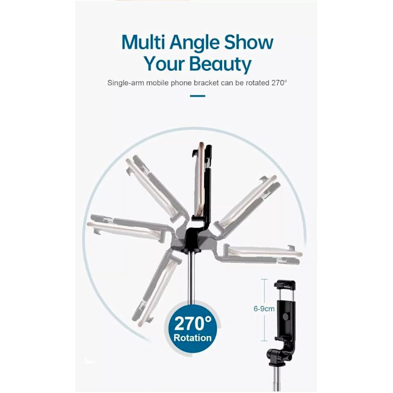 R1-L Bluetooth Selfie Stick Tripod – Extendable Up to 170 cm with Wireless Remote Control - Image 11