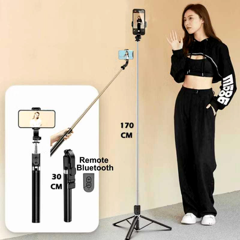 R1-L Bluetooth Selfie Stick Tripod – Extendable Up to 170 cm with Wireless Remote Control - Image 8