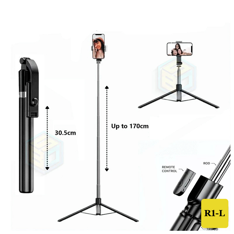 R1-L Bluetooth Selfie Stick Tripod – Extendable Up to 170 cm with Wireless Remote Control - Image 4