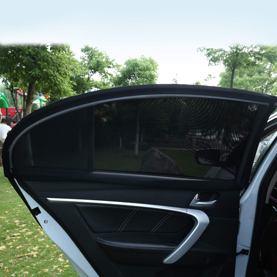 4Pcs Car Window Sun Shade Universal Vehicle Sun Protection Window Mesh Elastic Cover - Image 3
