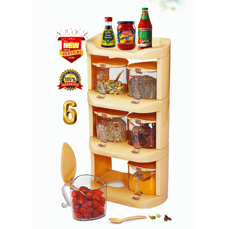 Pretty Neat 4 Tier New Vertical Style Spice Rack 6 PCs Set - Image 5