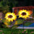 Pack Of 2 Waterproof Sunflower Solar Decorative Lights For Outdoor Garden And Lawn